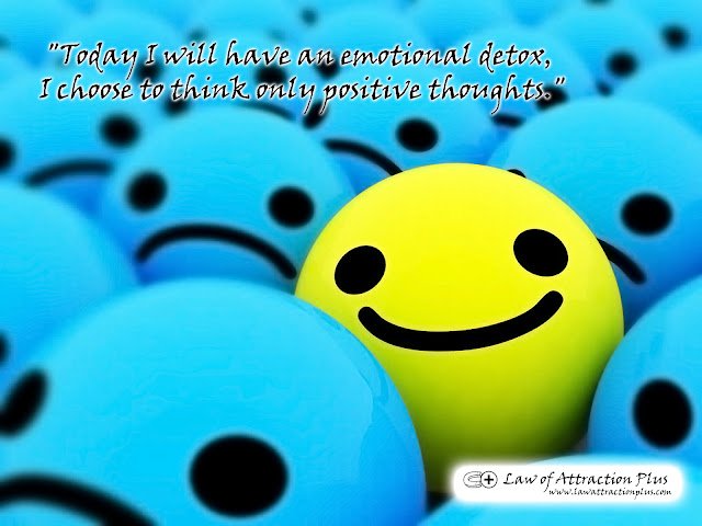"Today I will have an emotional detox, I choose to think only positive thoughts." (Wallpaper + Decree) Free Law of Attraction Wallpaper with Decree and Positive Affirmation